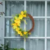 Decorative Flowers Spring Wreath Artificial Rattan Thanksgiving Door Decor 35cm/13.7inch Holiday Front For