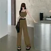 Women's Two Piece Pants 2-Piece Set Slim Sleeveless Top Trousers Suit Stripe Shirt Outfit Female Clothes 2024 Arrival