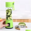 Fruit Vegetable Tools 380Ml Juicer Personal With Travel Cup Usb Portable Electric Blender Rechargeable Bottle Kitchen Fmt2142 Drop Del Otndn
