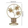 Candle Holders Retro Metal Golden Leaf Candlestick Fashion Home Desktop Ornament Romantic Wedding Decor Props
