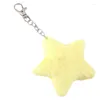 Keychains Plush Five-pointed Star Keychain Cute Pendant Keyring Hanging Ornament Keys Holder Backpack Handbag Charm Gift For Girls