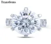 Transgems 10 карат -лаборатория выращивало Moissanite Diamond Ring 14k White Gold Fashion Dewelry Ringry для женского свадебного обручального украшения Y8759209