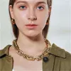 Schmuck Fashion Street Shooting übertriebene Metall Kurzpunk -Kettenkragen Halskette für Frauen