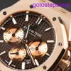 Highend AP Wrist Watch Royal Oak Series 26331 OUR PLAQUE FACE BROWN avec diamètre 41 mm Mécanique automatique Mens 18K Rose Gold