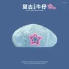 Berets in ins retro tie pentagram наклейка на кепки Y2K Spring и летняя корейская универсальная милая сладкая джинсовая восьмиугольные шляпы Женщина