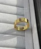 Anneaux de bande 18K 36 mm Love Ring V Gold Material ne s'estompera jamais d'anneau étroit sans diamants de luxe Marque Reproductions officielles WI6073467