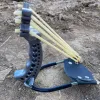 Arrow Ny stark fiskeslingshot med handledsstöd utomhusjakt Sling Shing Catapult gummiband fiske dart för fiske och boll