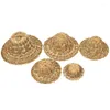 Figurines décoratives 5pcs mini chapeau de paille Small sombrero artisanat utilisé pour l'artisanat Utiliser des bouchons de poupée accessoires