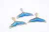 100pcs20mmX18mm enamel blue whale tail charm pendant ocean fish tail charmgold tone silver tone available for craft making4873739