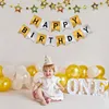 Party Decoration 3 % Set 16 4ft Gold Paper Card Banner vlaggen Silver Birthday Decorations Pennant Happy