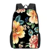 School Bags Flowers Floral Rose Plant Peony 3D Printed Book Bag Men Backpack For Teen Boys Kindergarten Children Large Capacity