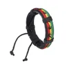 Andra armband läder armband armband Jamaica Reggae Hiphop Style Leavesl240415