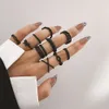 Koreanska smycken World Black Farterfly Lacquer Metal tappade Pearl Ring Set på 10 i Instagram -stil