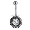 Navel Bell Button Rings Yyjff D0697 Flower Belly Ring Mix Colors 14Ga 10Mm Body Piercing Jewelry Drop Delivery Dhag6