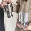 Verres à vin 230 ml de verre transparent gobelet tasse de café créatif tasse de tasse de médance de plai