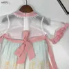 Moda kızlar parti ddress hanfu tasarım bebek etek boyutu 110-160 cm çocuk tasarımcı kıyafetleri buz ipek pamuk kumaş prenses elbise 24Pril