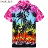 Palm Tree imprimé Hawaiian Chemises à manches courtes Casual Summer Men Tropical Aloha Shirts Party Beach Wear Vêtements Chemise 3x C2854098
