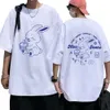 T-shirt pour femmes robe de femme de taille plus de taille Newjeans Bunny graphique T-shirt mode HARAJUKU T-shirts hommes femmes kpop manches courtes coton t-shirtl2403