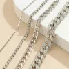 Mix Cuban Link Chain Iced Out Zircon Tennis Chain Bracelets For Women Punk Vintage Silver Gold 4pcs/Set Hiphop Bling Crystal Bracelet Gifts