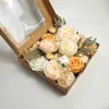 Flores decorativas Fake Silk Set Artificial for Wedding Party Decor Decor Bridal Bouquet Decorações de casa Champagne