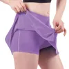 Calça de saia de ioga nua para feminino verão seca rápida tênis fitness tênis curto treinamento esportes curtos calça