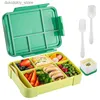 Bento Boxes New Portable Lunch Box Rated Bento Boxes For Kids and Bucks Leak-Proof behållare med bestick mikrovågsbara matbehållare L49