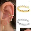 Clip-On-Schraubback Rücken Ohrringe zeitloses Wunder glänzend Zirkonia Geo Clip Frauen Schmuck Statement Punk Nonbohrtes Ins Top Trendy Fash Otodt