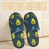 Slippers Abacate in Space Cartoon Slipper para homens homens fofos inverno quente interno