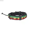 Andra armband läder armband armband Jamaica Reggae Hiphop Style Leavesl240415