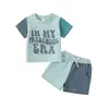 Set di abbigliamento set da bambino per ragazzi outfit in età prescolare 2t 3t 4t 5t da 6t 6t t-shirt top cortometraggi casual set ragazzi abiti estivi