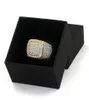 Herrenringe Hip Hop Schmuck aus dem Diamantring Micro Pave CZ Gelbgold Ring für Friend6408061