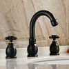 Bathroom Sink Faucets Black Antique Retro Bronze Split Three - Piece Faucet Full Copper Hole Basin XR7040