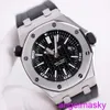 Berühmte AP -Armbanduhr Royal Oak Offshore 15710st Herren Uhr Stahl Schwarzer Festplatte Automatische mechanische Schweizer Luxus Uhren Luxus Sportuhr Durchmesser 42mm