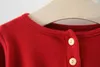 Robes de fille 6m-3 ans bébé printemps pour princesse dentelle de lacet premier anniversaire en mailles rouges tenues vêtements 2024