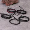 Другие браслеты Daxi Punk Multilayer Leather Bracelet Set Eye Wings Wings Star Charms Bears Браслеты для мужской вечеринки готические ювелирные украшения панк -брастель Ristanl240415