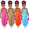 Zestawy odzieży 1-8 years Baby Kids Summer Ubranie dla dziewcząt Bez rękawów Topy+ładunki spodni 2PCS/Zestawy Dziecięce Ubrania modne