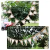 Party Decoration Banner vintage Love Heart Rustic Burlap Flags Pennant pour Garden Festival de mariage d'anniversaire de Noël