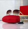Óculos de sol de alta qualidade de designer de carros e camadas da pequena letra de fragrância letra de moda de moda de gato vermelho de gato