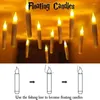 Party -Dekoration schwimmende LED -Kerzen mit Zauberstab Fernbedienung Hexe Halloween Dekor für den Versorgung Geburtstag Hochzeit 2024 Weihnachten