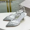 Slipper Sommer Elegantes Kristallgitter Peep Zehen Frauen Sandalen Landebahn Hochzeitspumpen High Heels formelle luxuriöse Frauenkleiderschuhe für