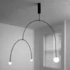 Candeliers de design geométrico moderno Candelador de teto LED para mesas de café da sala de estar barra de cozinha lâmpada preta decoração de casa pendurada equipamento