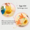Cartoon Chicken Henne Eierspielzeug mit 3 farbenfrohen Swinging Plüschpuppen Antistress für Osterfeiertag 240401