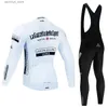 Cykeltröja sätter Tour de Italy Ditalia Cycling Jersey Set Prium Anti-UV Long Seve Downhill Cycling Suits Autumn Quick-Dry Pro Racing Uniform L48