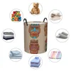 Laundry Bags Dirty Basket Wooden Tribal Masks Folding Clothing Storage Bucket Toy Home Waterproof Organizer