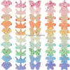 Accessori per capelli 10 pezzi/set Love Heart Flow Flower copricapo per copricapo per bambini Ropes Girls Cashclips per bambini Bande elastiche all'ingrosso Otonk