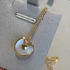 Designer 1to1 Cartres High version CNC card home amulet necklace with exquisite S925 silver plated 18K thick gold XWG2