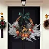 Decoratieve bloemen Snowmen Winter Welkom Deur Sign Artificiële kerstkrans Rattan Bladeren Fall Wall Farmhouse