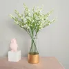 Decorative Flowers 3 Fork Mint Artificial Living Room Porch Decoration Simulation Fake Flower Wedding Bouquet Home Decor Bride Holding Gift