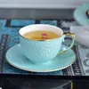 Cups Saucers 250ML Relief Bone China Cup Set For Tea Ceramic Coffee And Saucer Porcelain Classic Mugs Gift