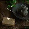 Tee Servietten handgefertigtes Baumwollfadenhandtuch absorbierende gestickte Stoffmatte für Zeremonie künstlerische Tee-gefärbte Dekorationsstofftropfen liefern otxew